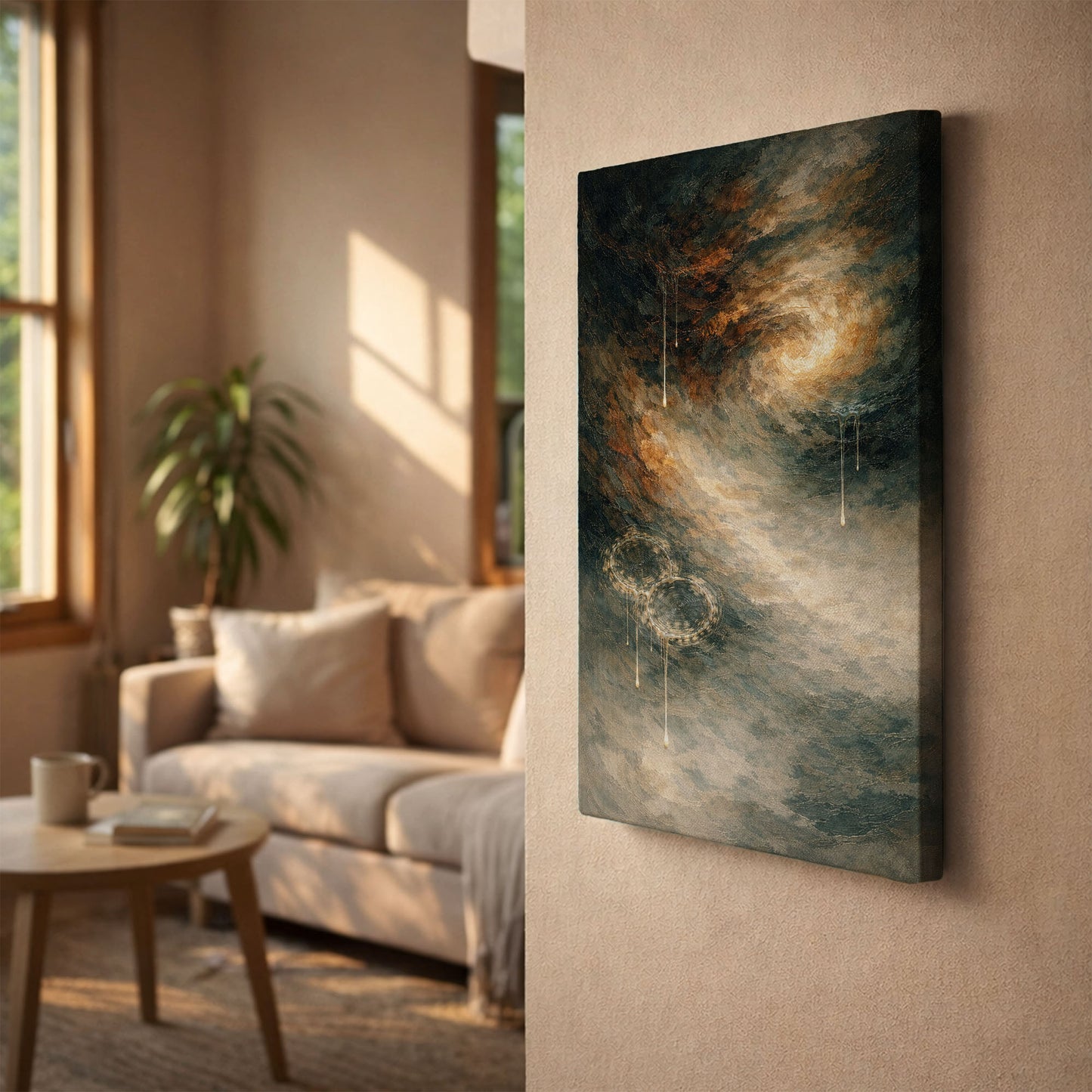 Earthbound Echo – Neutral Abstract Canvas Wall Art