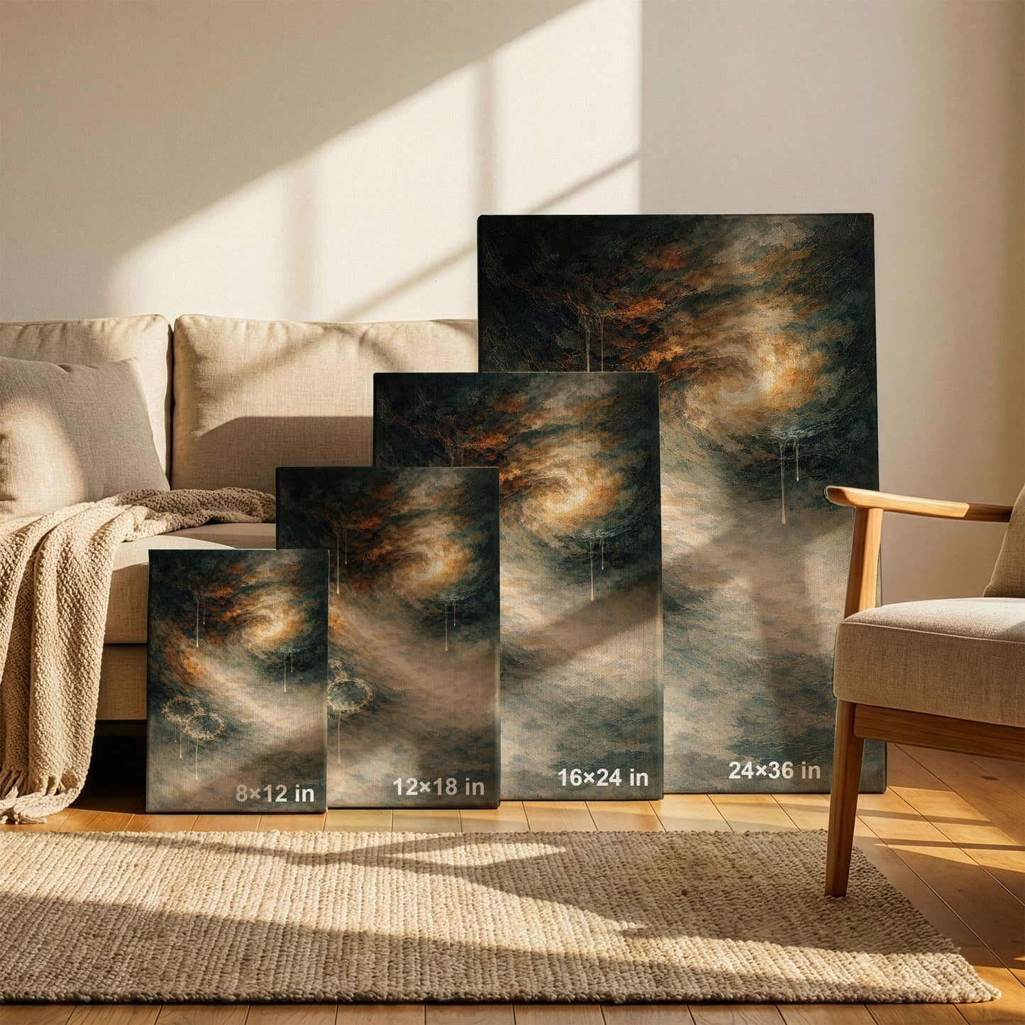 Earthbound Echo – Neutral Abstract Canvas Wall Art