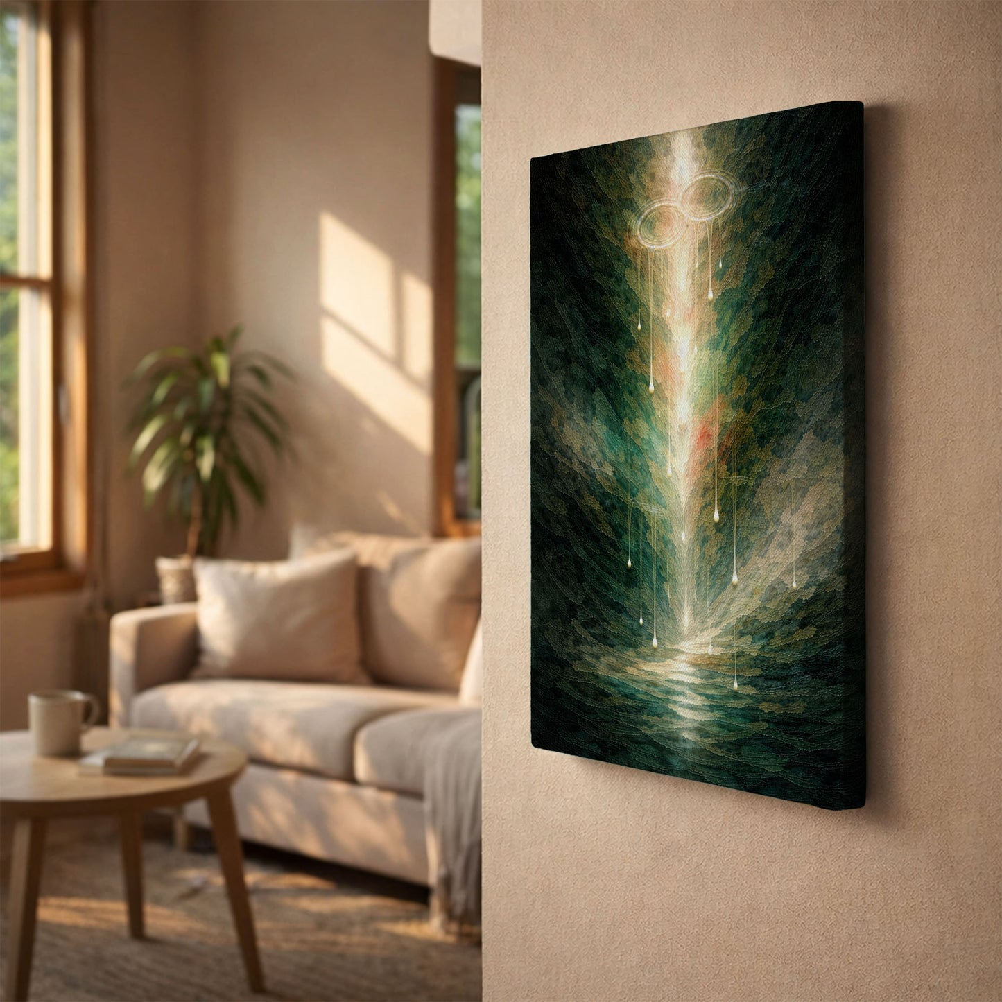 Vertical Lightfall – Vertical Abstract Canvas Wall Art