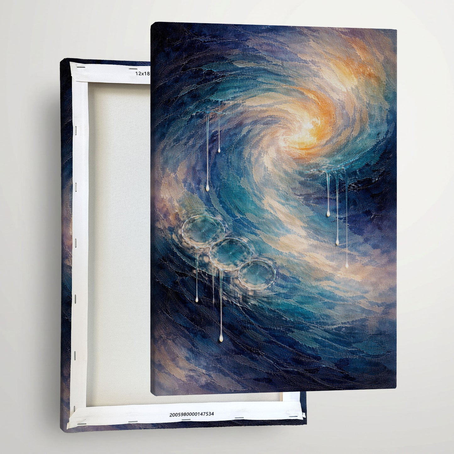 Tidal Spiral – Blue Abstract Canvas Wall Art