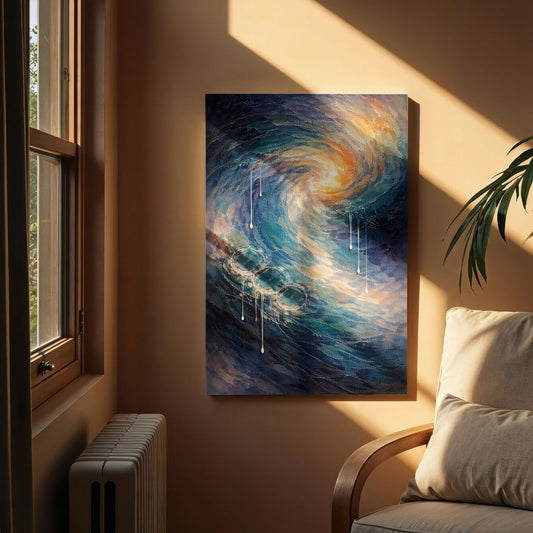 Tidal Spiral – Blue Abstract Canvas Wall Art
