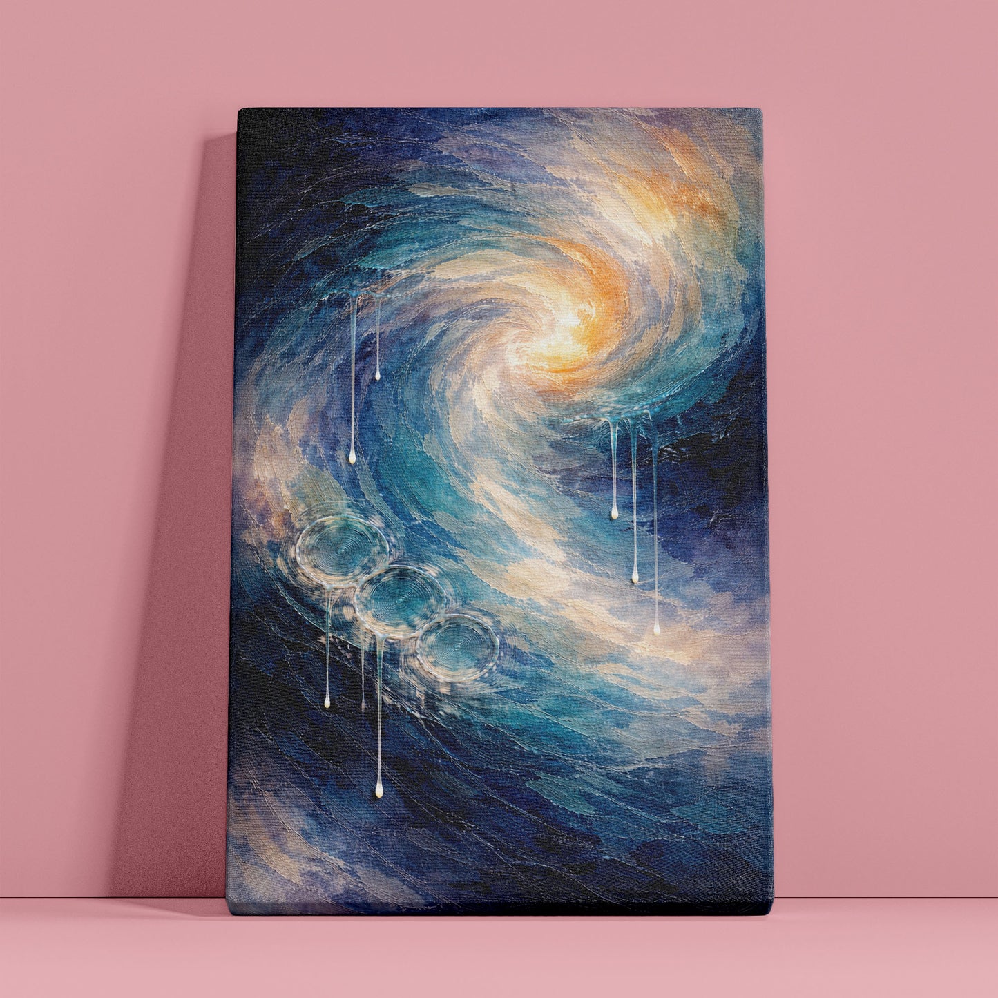Tidal Spiral – Blue Abstract Canvas Wall Art