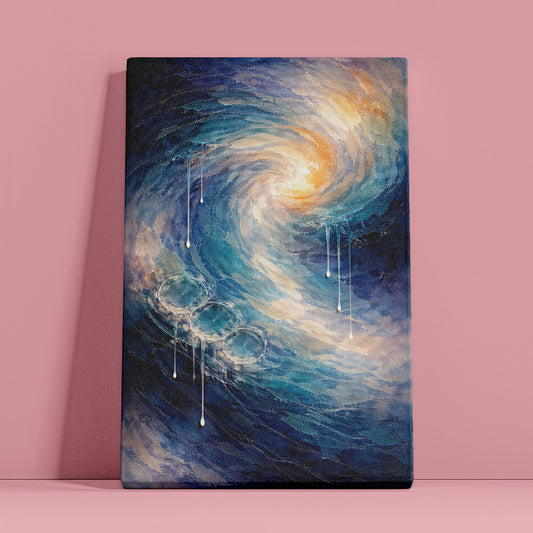 Tidal Spiral – Blue Abstract Canvas Wall Art