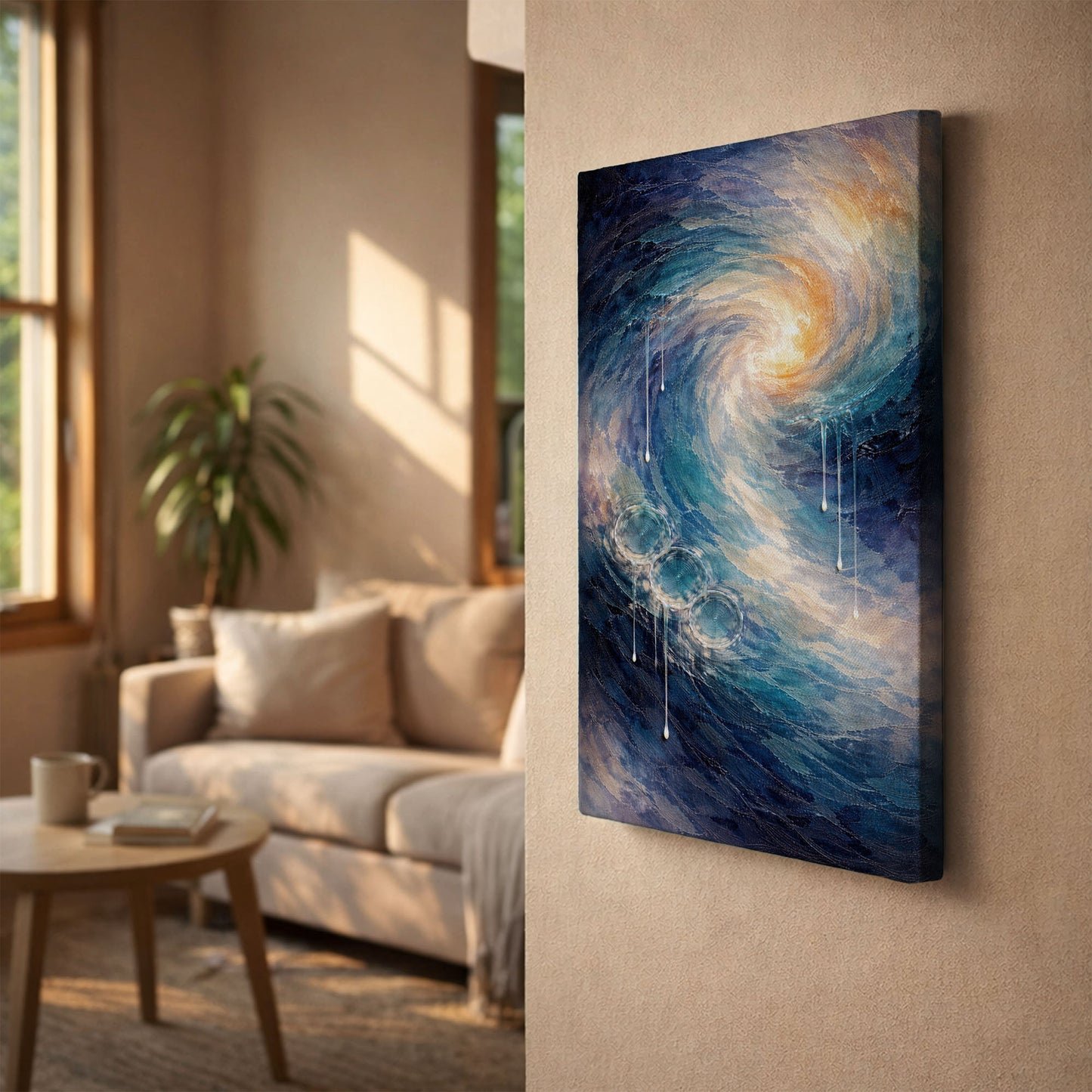 Tidal Spiral – Blue Abstract Canvas Wall Art