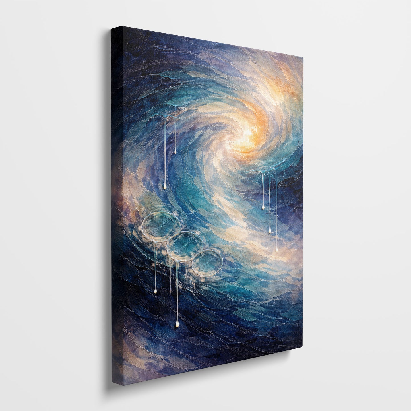 Tidal Spiral – Blue Abstract Canvas Wall Art