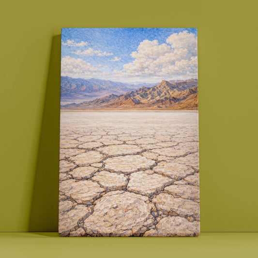 Death Valley Canvas Art | Vast Desert Salt Flat Landscape Wall Art
