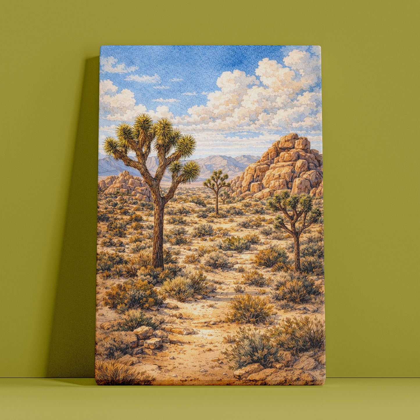 Joshua Tree National Park Canvas Art | Desert Landscape with Joshua Trees Wall Art