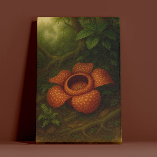 Rafflesia in the Rainforest – Vintage Botanical Canvas Wall Art