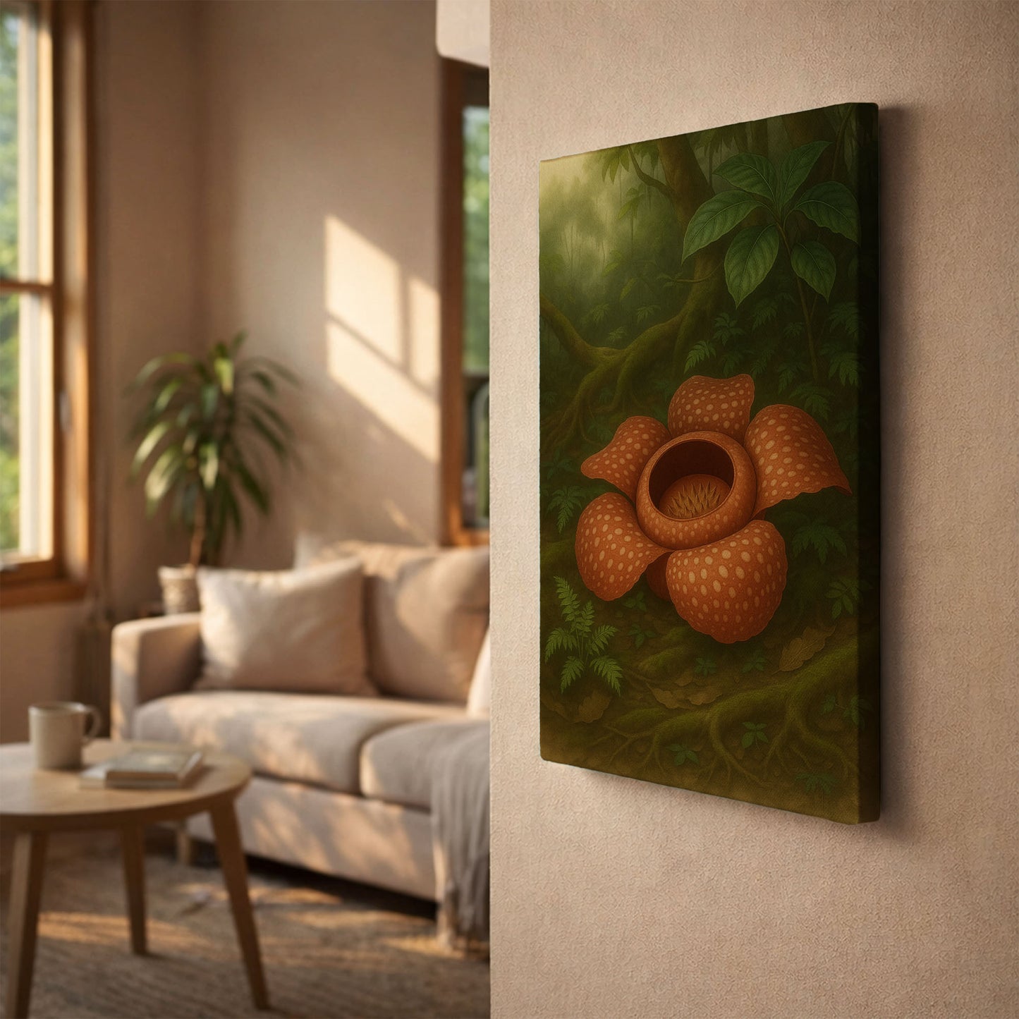 Rafflesia in the Rainforest – Vintage Botanical Canvas Wall Art