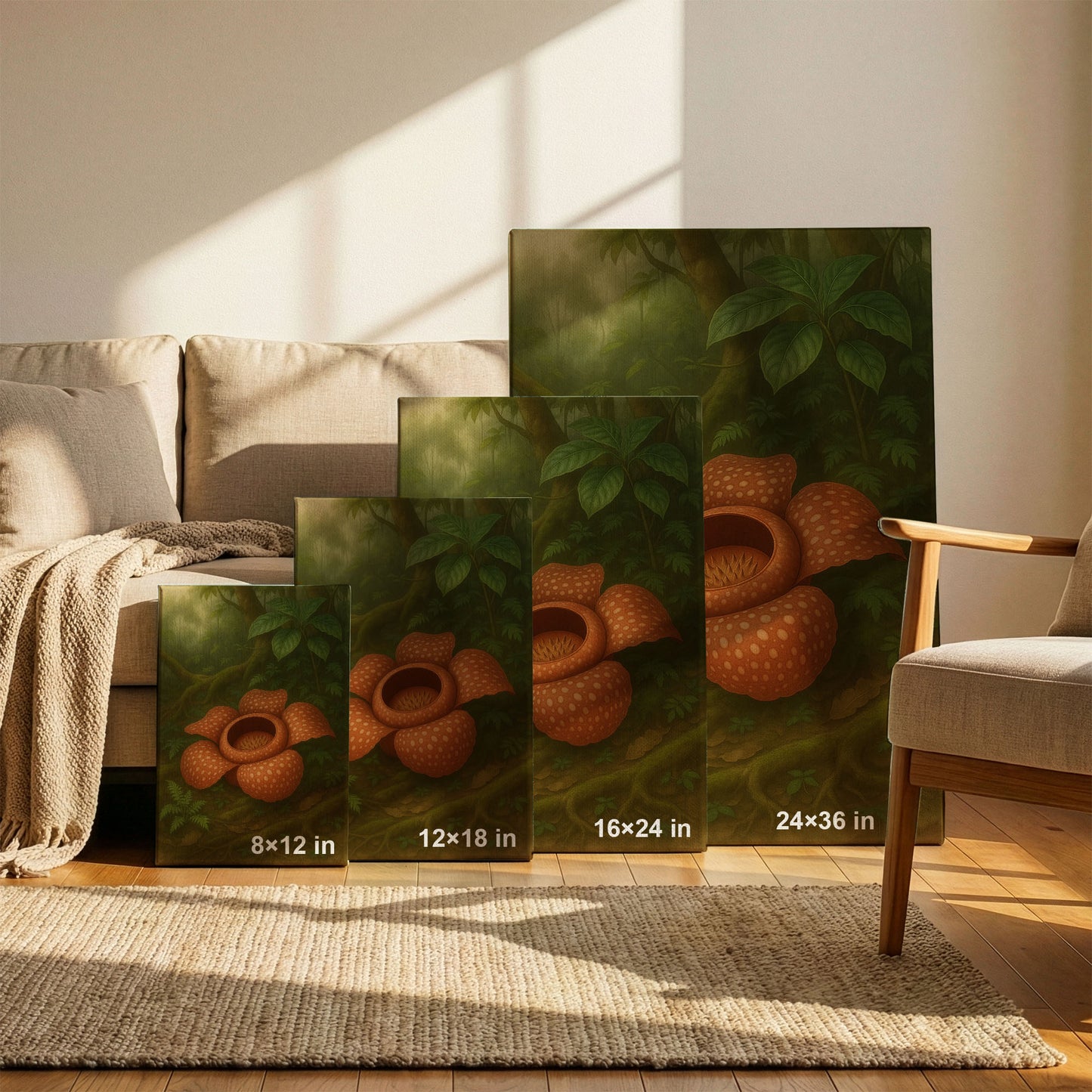 Rafflesia in the Rainforest – Vintage Botanical Canvas Wall Art