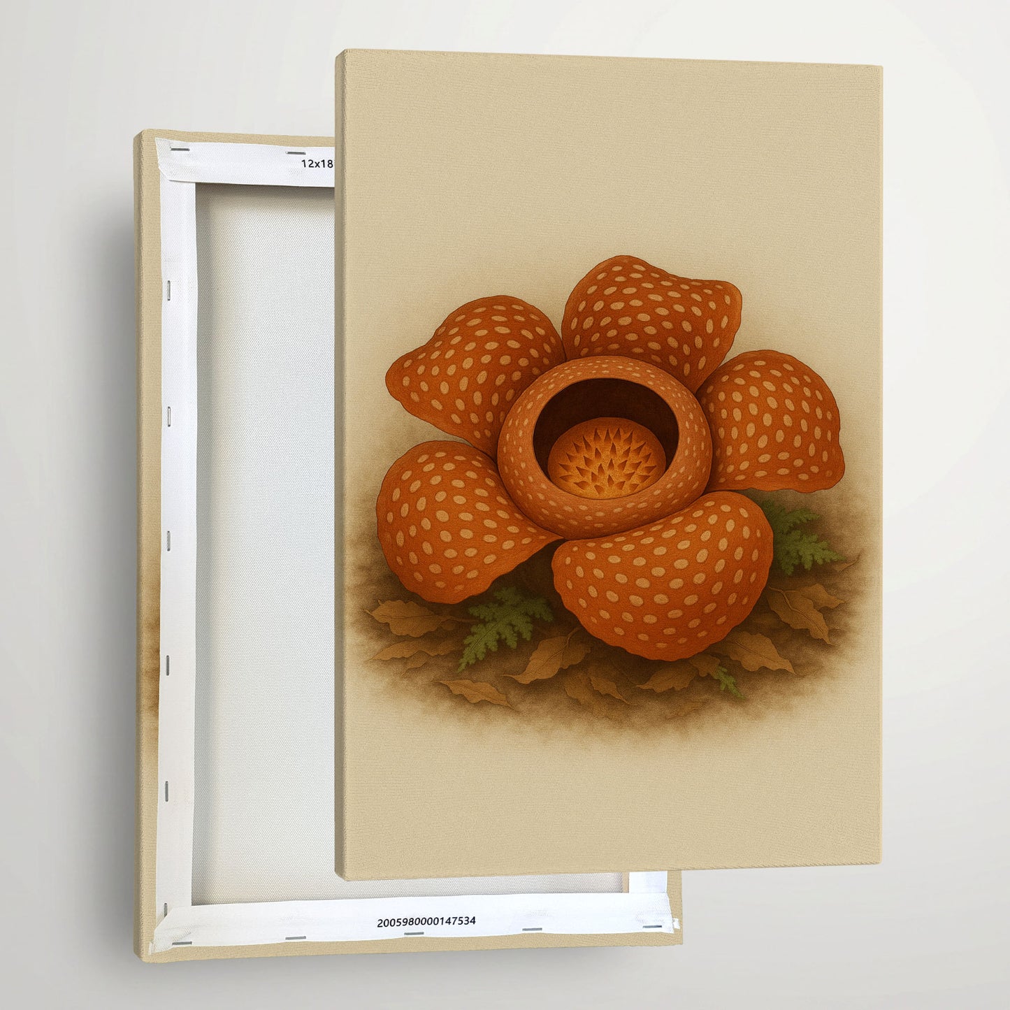 Rafflesia Bloom – Rare Botanical Illustration Canvas Wall Art