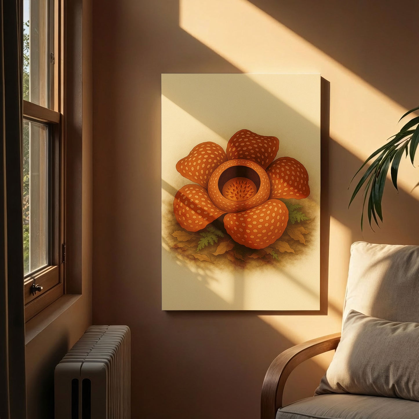 Rafflesia Bloom – Rare Botanical Illustration Canvas Wall Art