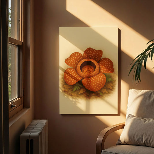 Rafflesia Bloom – Rare Botanical Illustration Canvas Wall Art