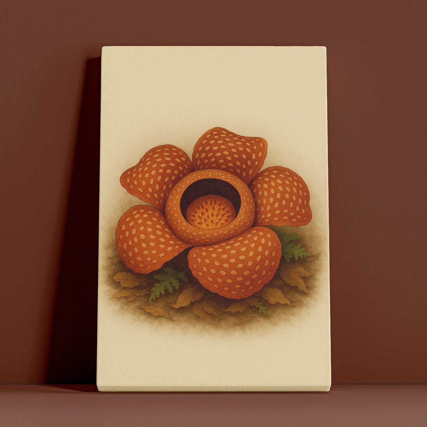Rafflesia Bloom – Rare Botanical Illustration Canvas Wall Art