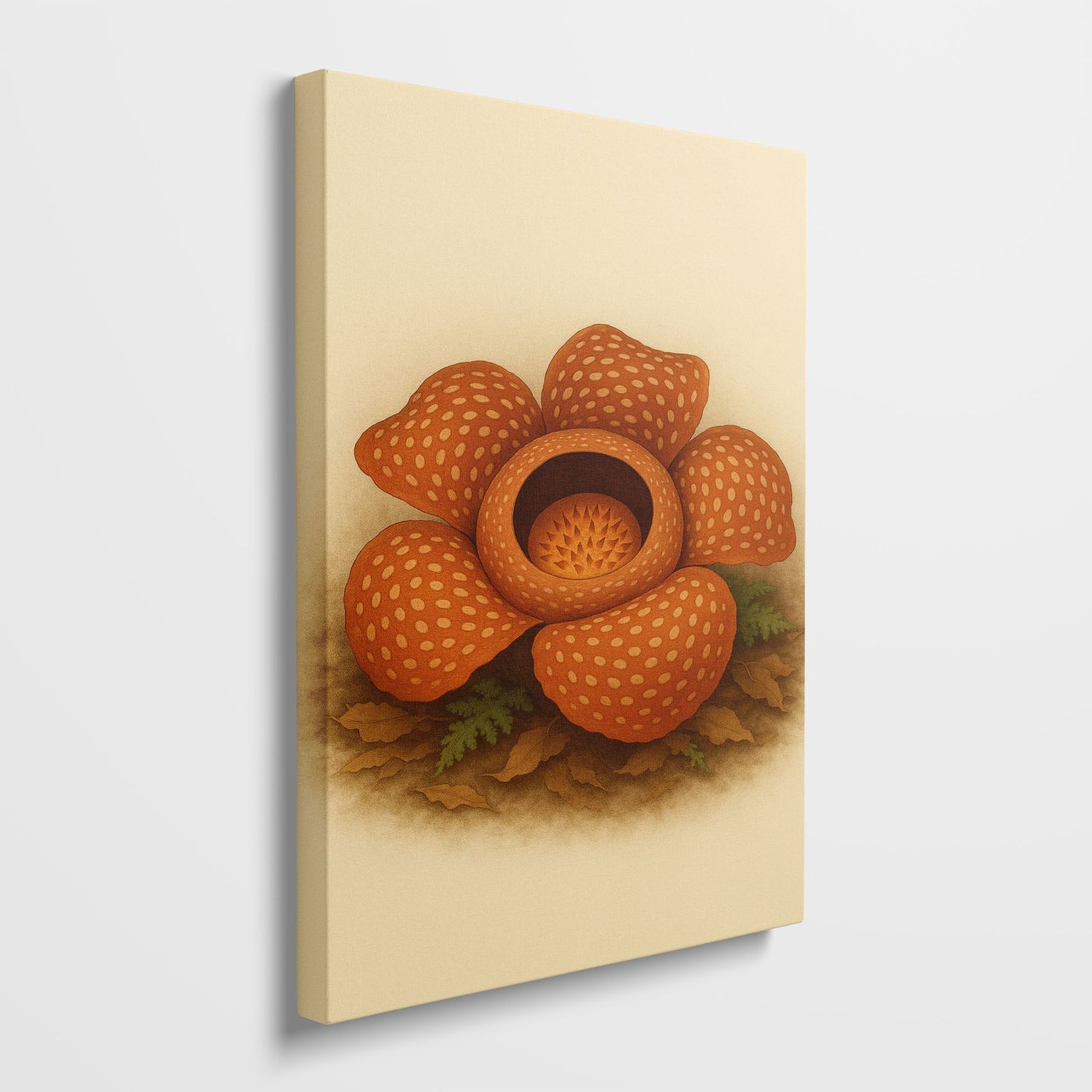 Rafflesia Bloom – Rare Botanical Illustration Canvas Wall Art