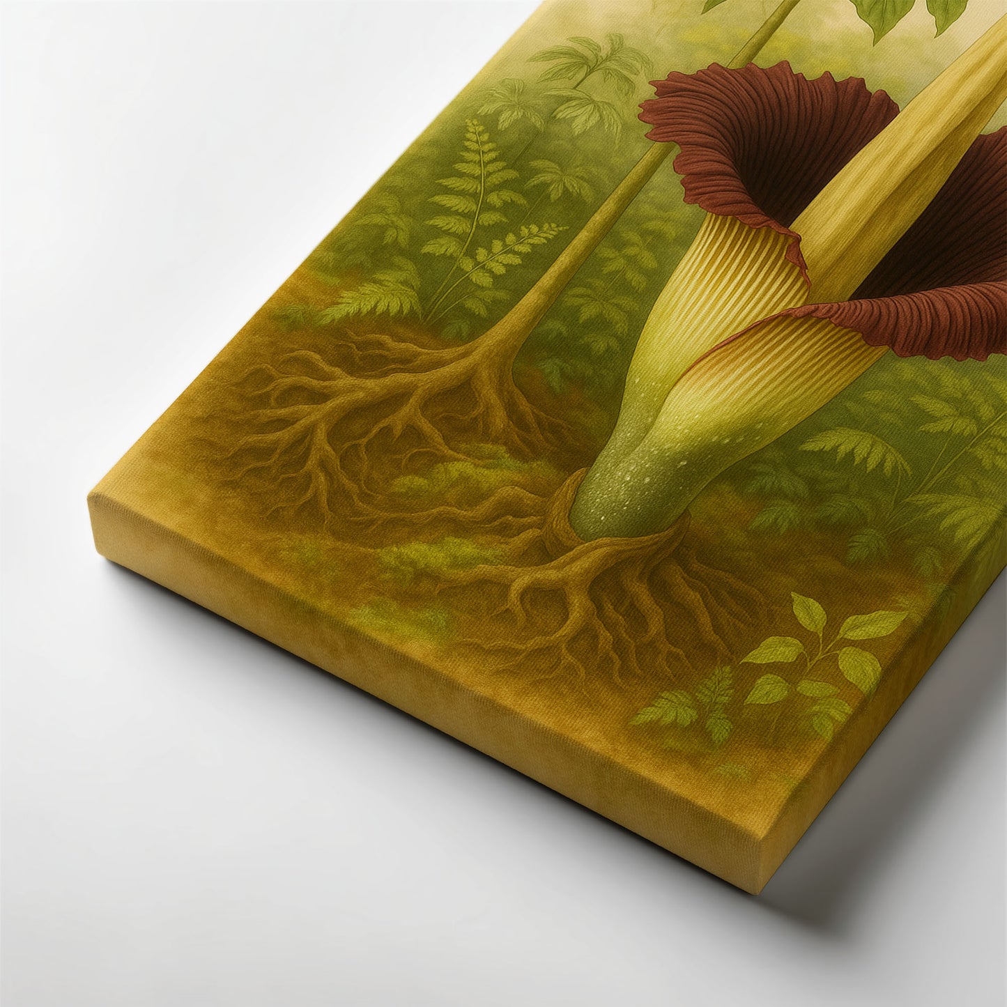 Titan Arum in Habitat – Botanical Illustration Canvas Wall Art