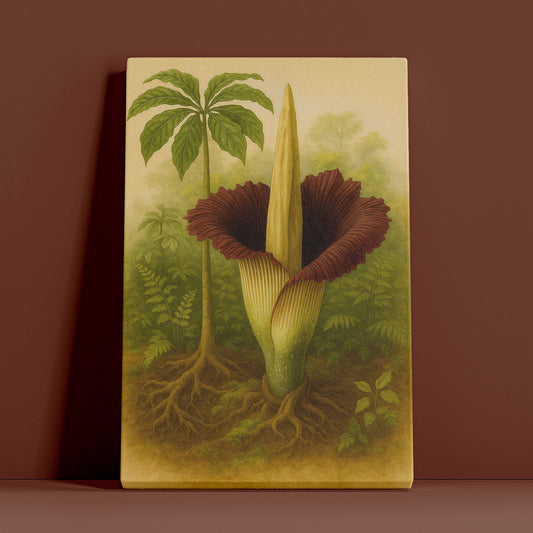 Titan Arum in Habitat – Botanical Illustration Canvas Wall Art