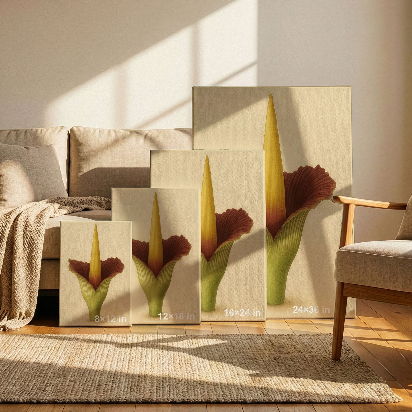 Amorphophallus Titanum – Classic Botanical Illustration Canvas Art