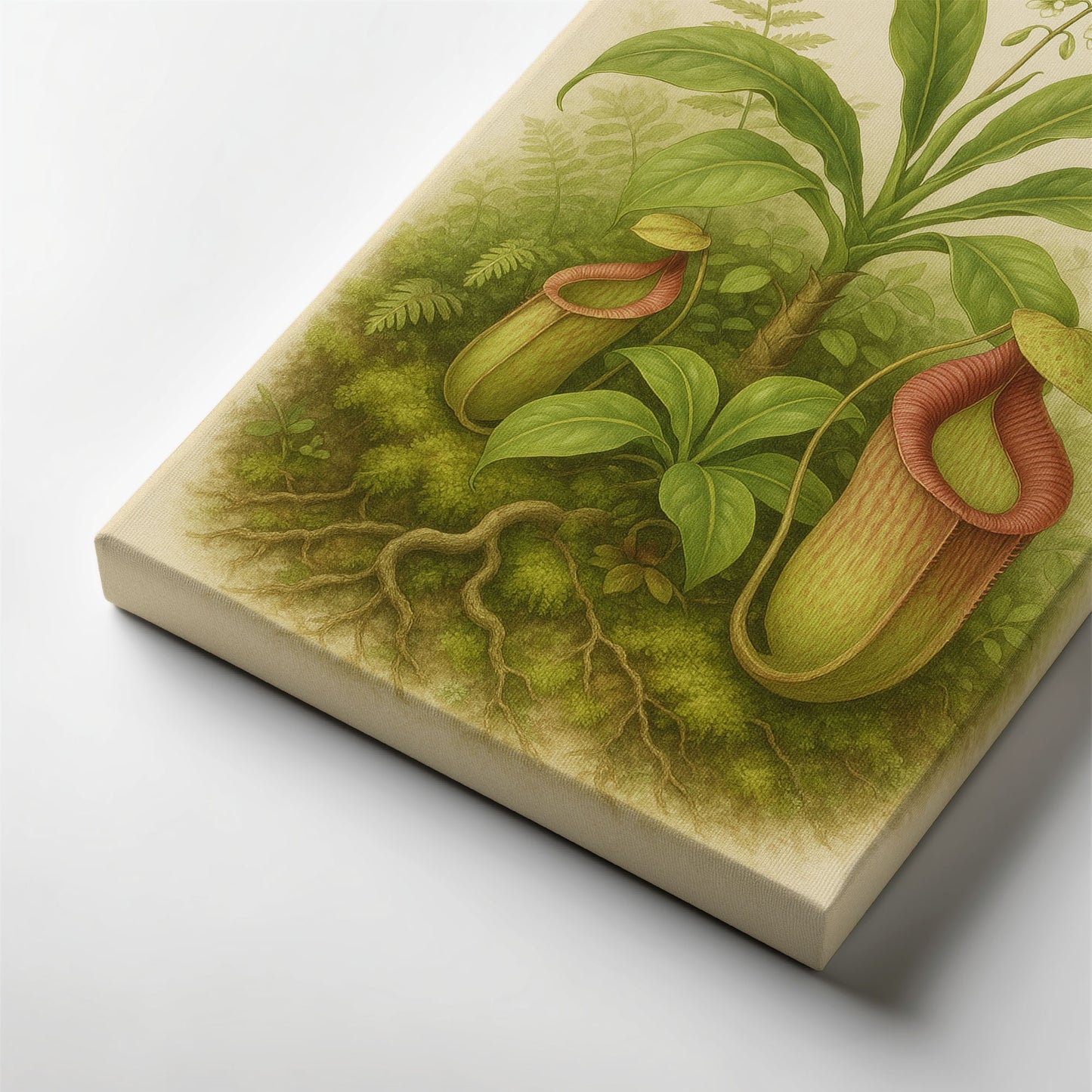 Pitcher Plant in the Wild – Botanical Illustration Canvas Wall Art