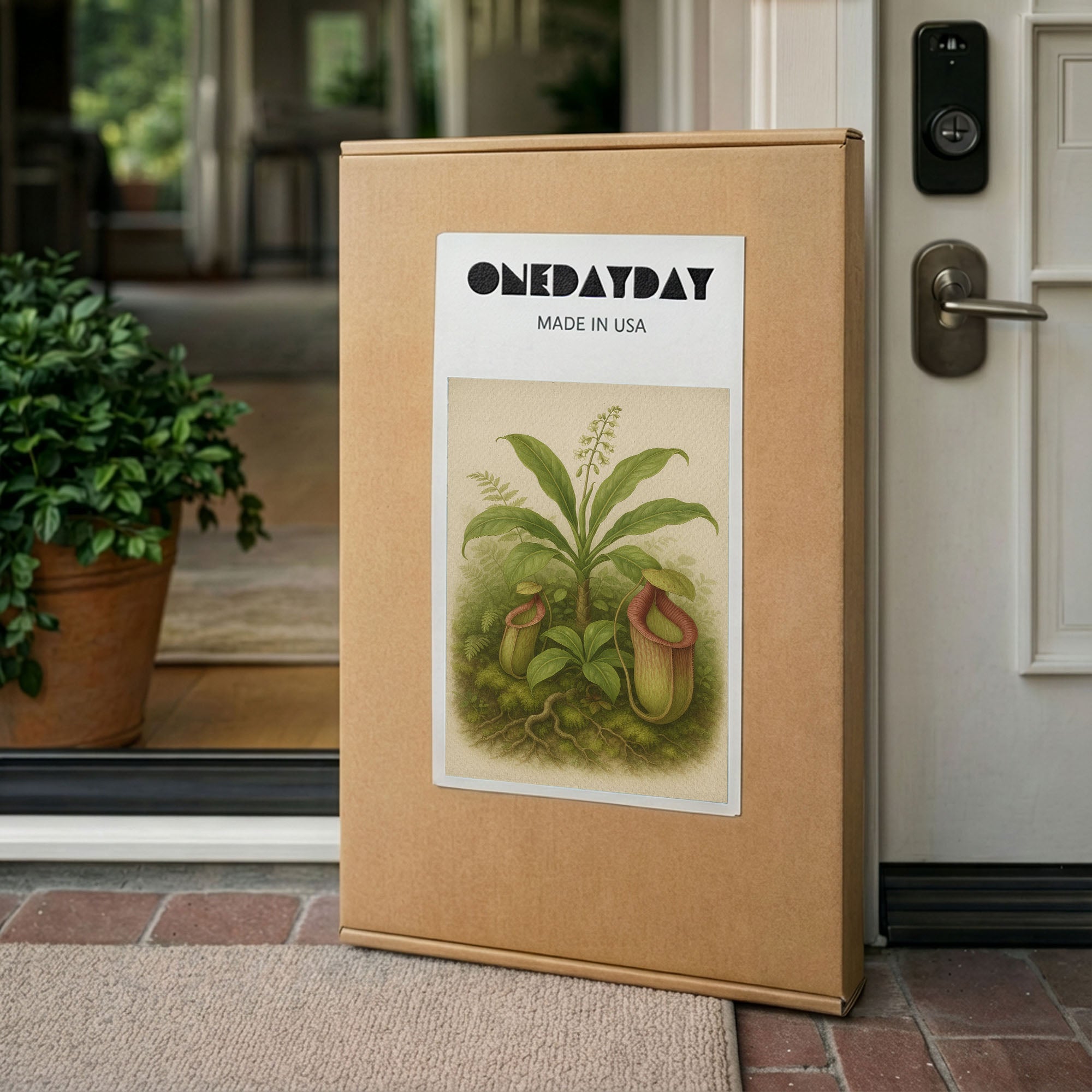 Pitcher Plant in the Wild – Botanical Illustration Canvas Wall Art