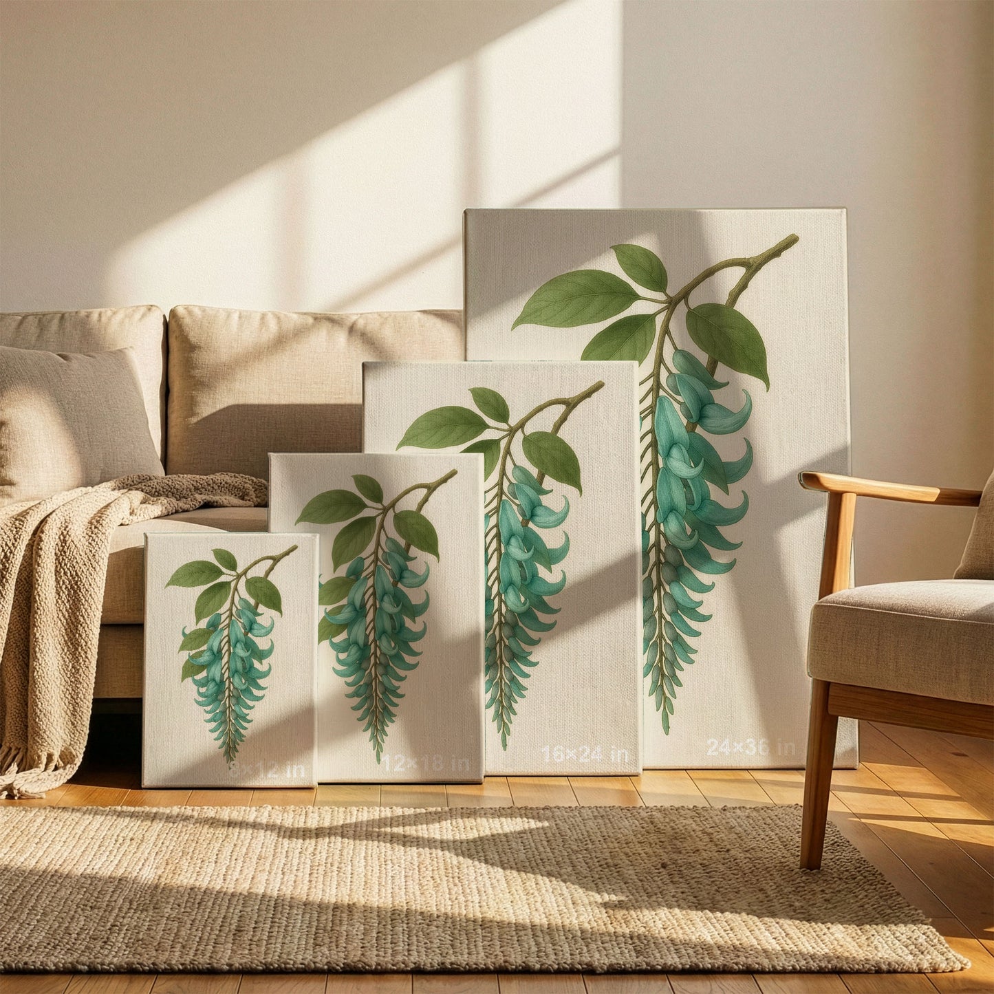 Jade Vine Study – Rare Botanical Illustration Canvas Wall Art