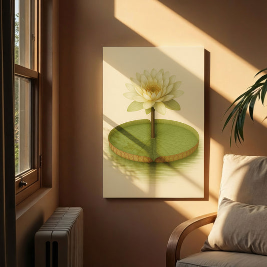 Giant Water Lily – Vintage Botanical Illustration Canvas Wall Art