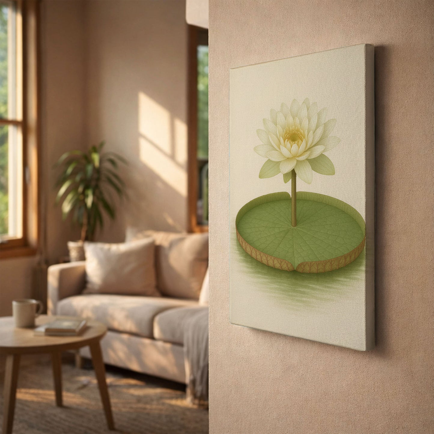 Giant Water Lily – Vintage Botanical Illustration Canvas Wall Art