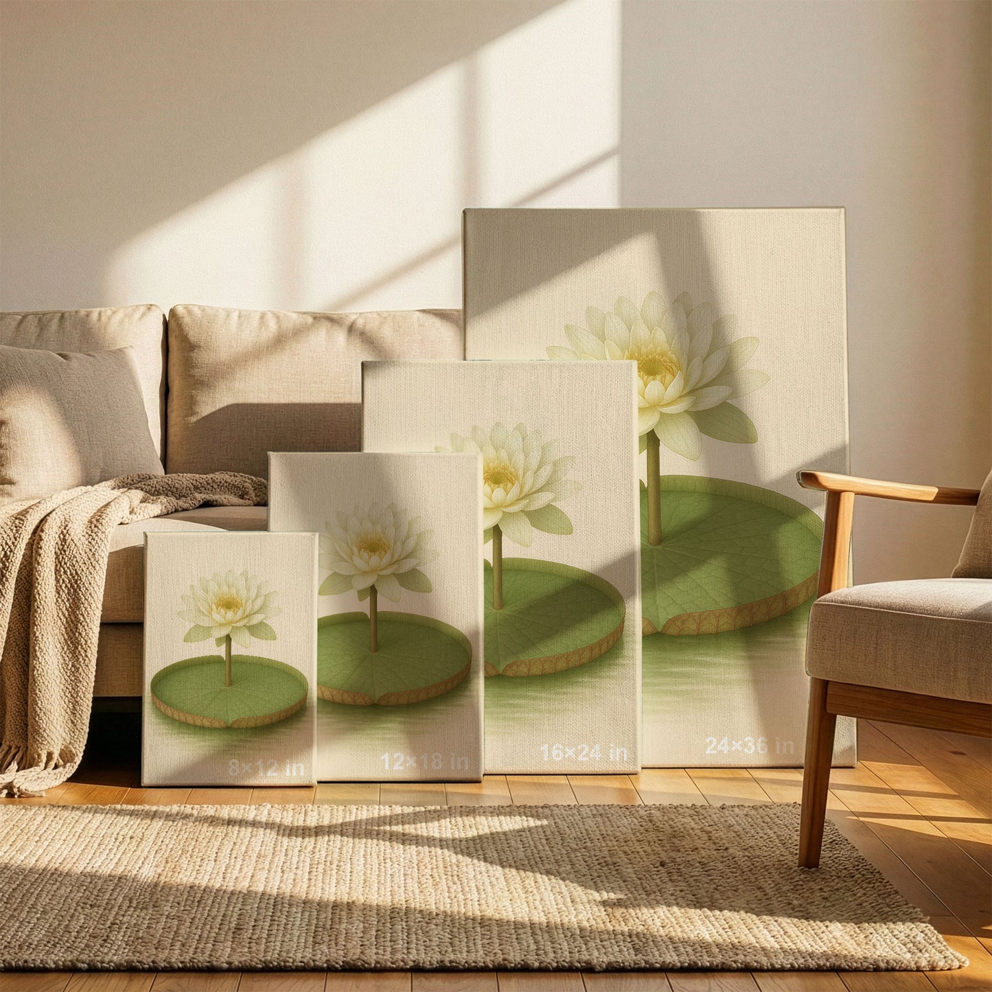 Giant Water Lily – Vintage Botanical Illustration Canvas Wall Art