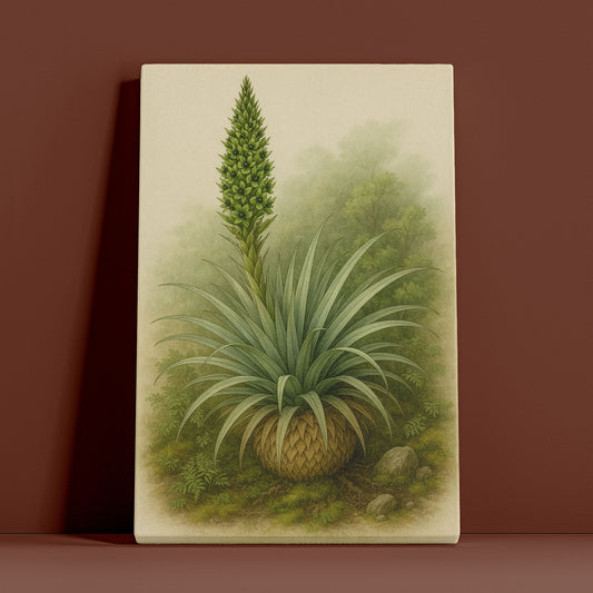 Spiral Rosette in Mist - Vintage Botanical Canvas Wall Art