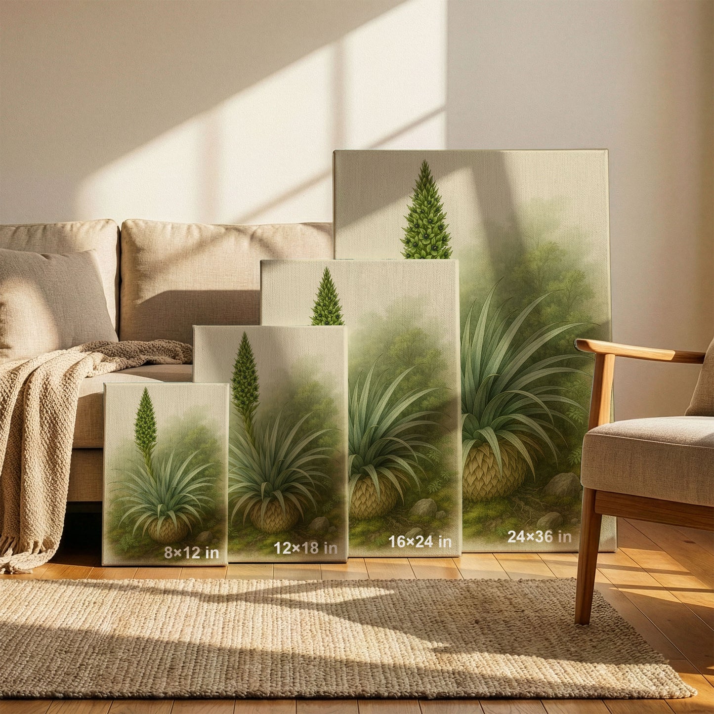 Spiral Rosette in Mist - Vintage Botanical Canvas Wall Art