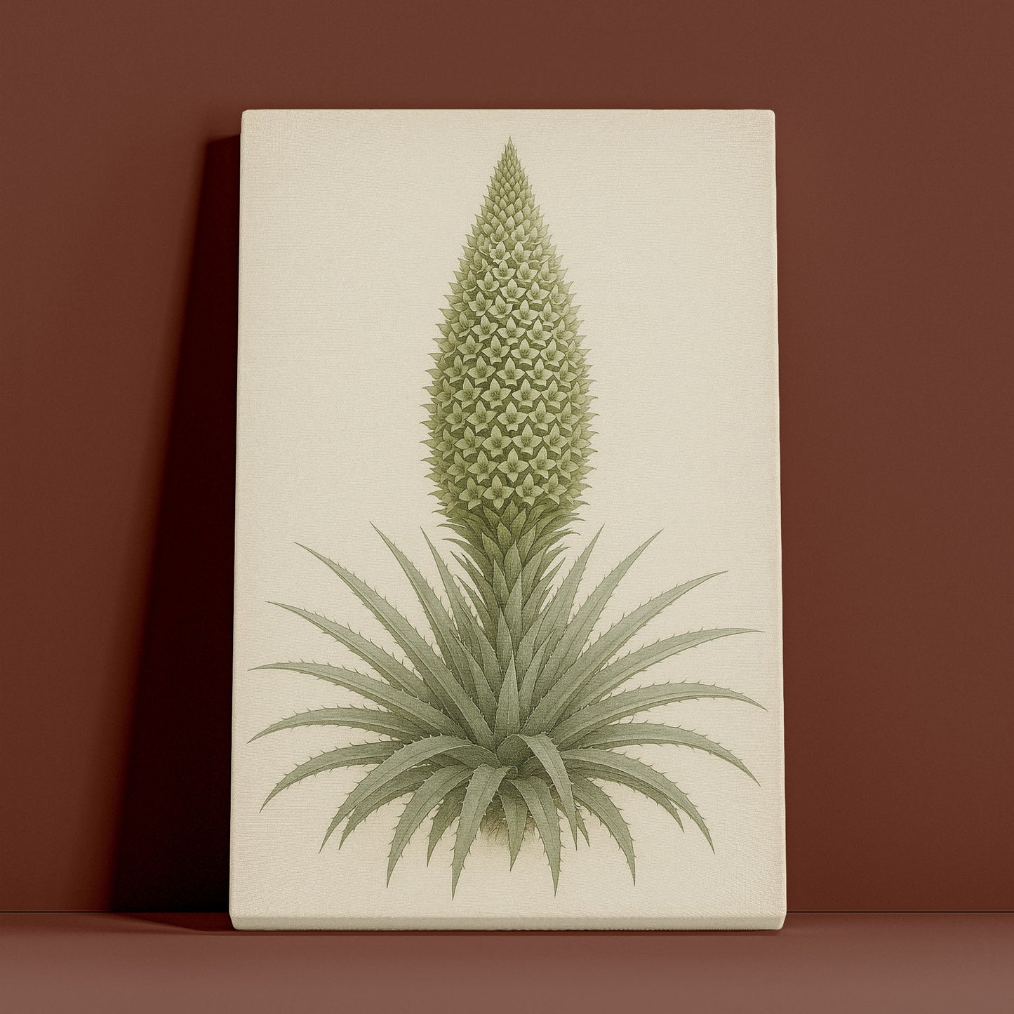 Spiral Rosette Bloom - Botanical Illustration Canvas Wall Art