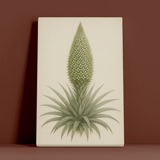 Spiral Rosette Bloom - Botanical Illustration Canvas Wall Art