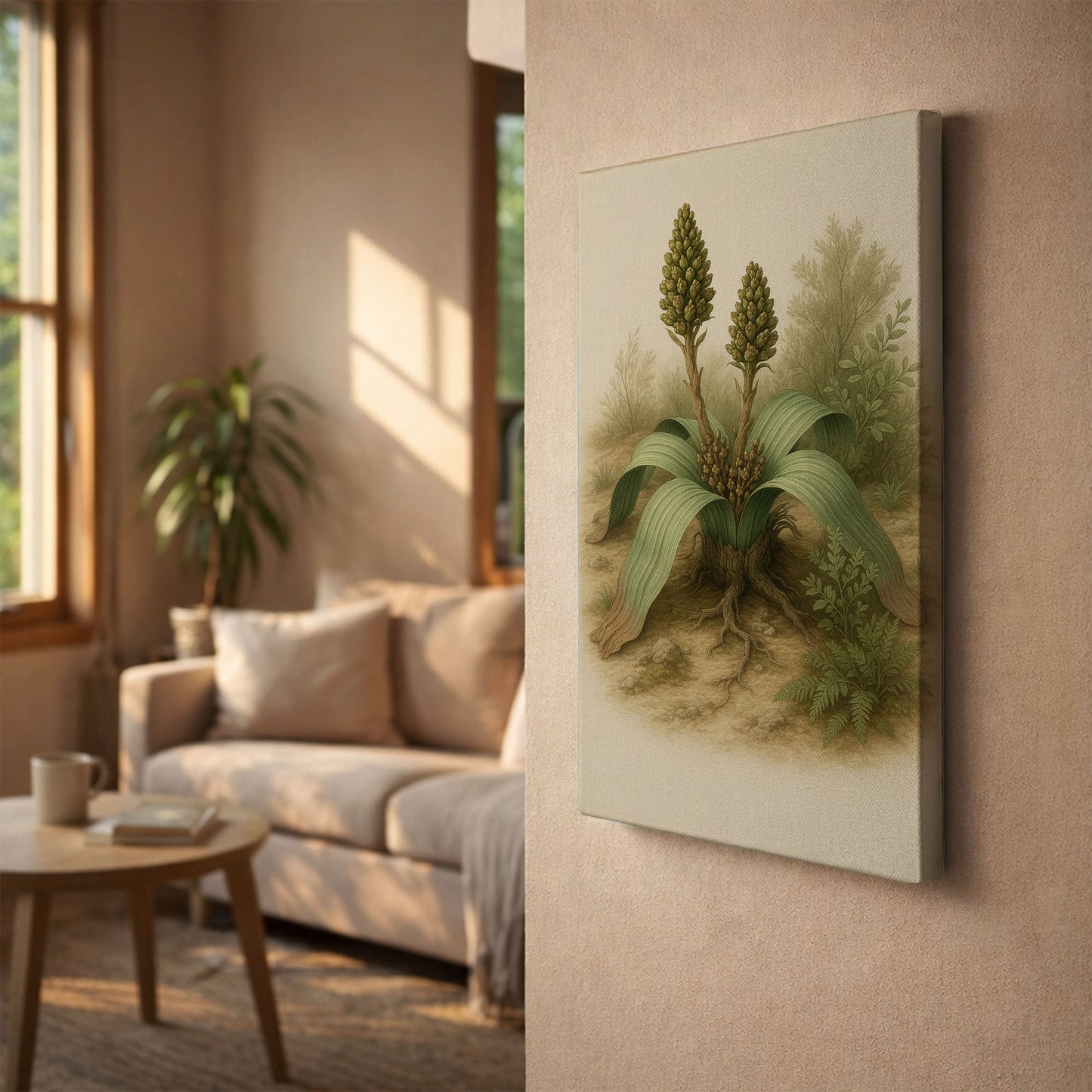 Twin Seed Spires in Field - Botanical Wall Art Canvas Print