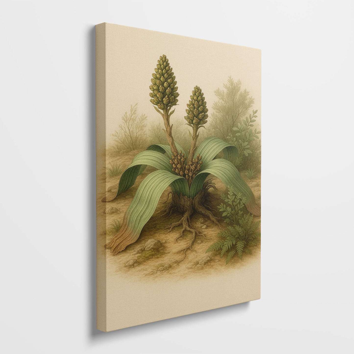 Twin Seed Spires in Field - Botanical Wall Art Canvas Print