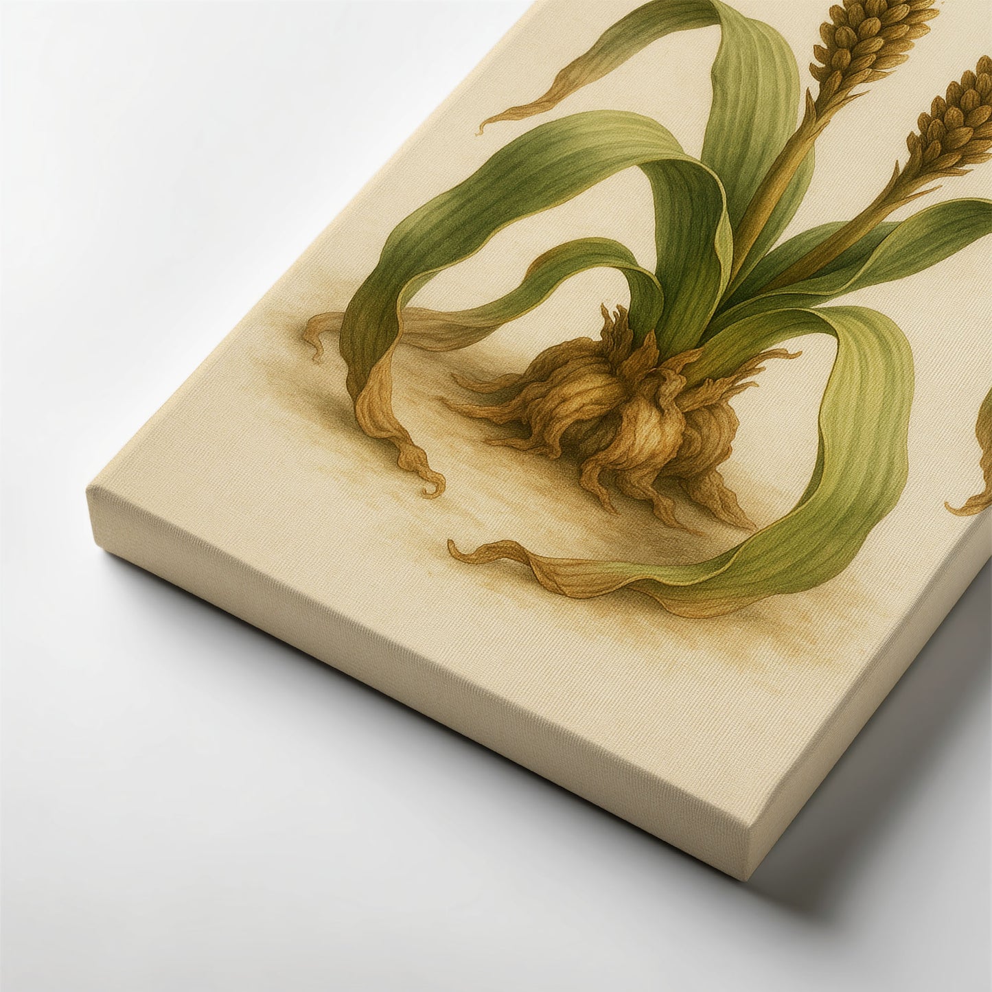 Twin Seed Spires - Minimal Botanical Illustration Canvas Art