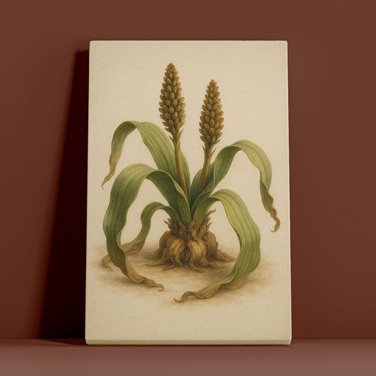 Twin Seed Spires - Minimal Botanical Illustration Canvas Art