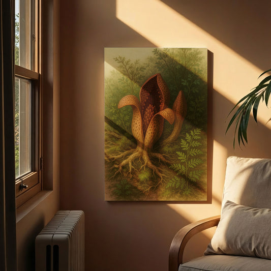 Forest Pod Bloom - Painterly Botanical Canvas Wall Art
