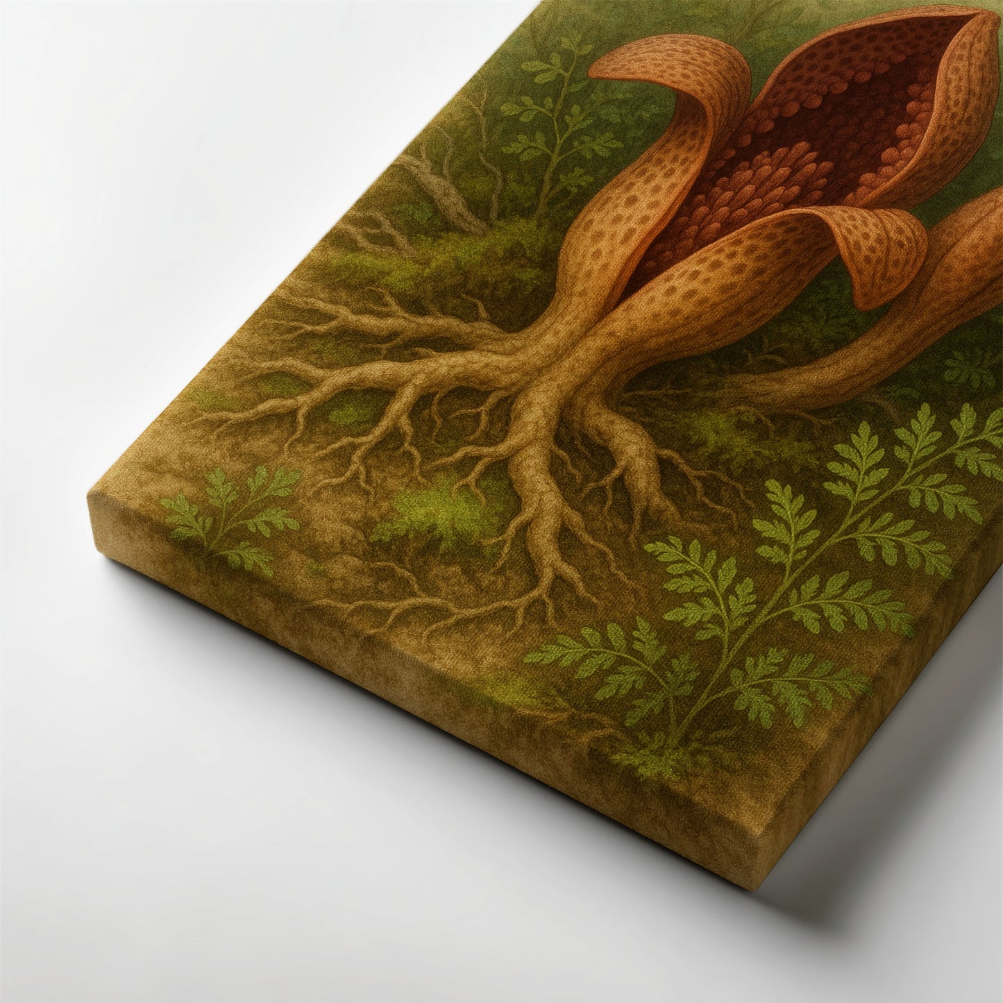 Forest Pod Bloom - Painterly Botanical Canvas Wall Art