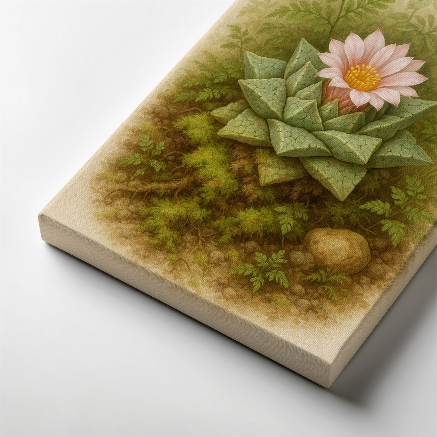 Haworthia Succulent Botanical Illustration - Organic Nature Canvas Wall Art