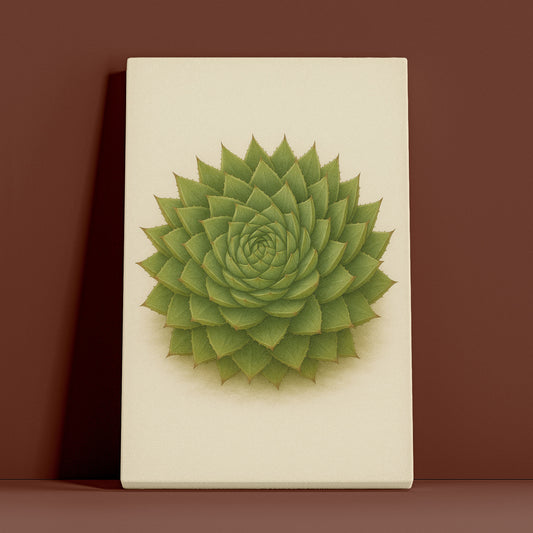 Succulent Rosette Illustration - Sculptural Botanical Canvas Wall Art