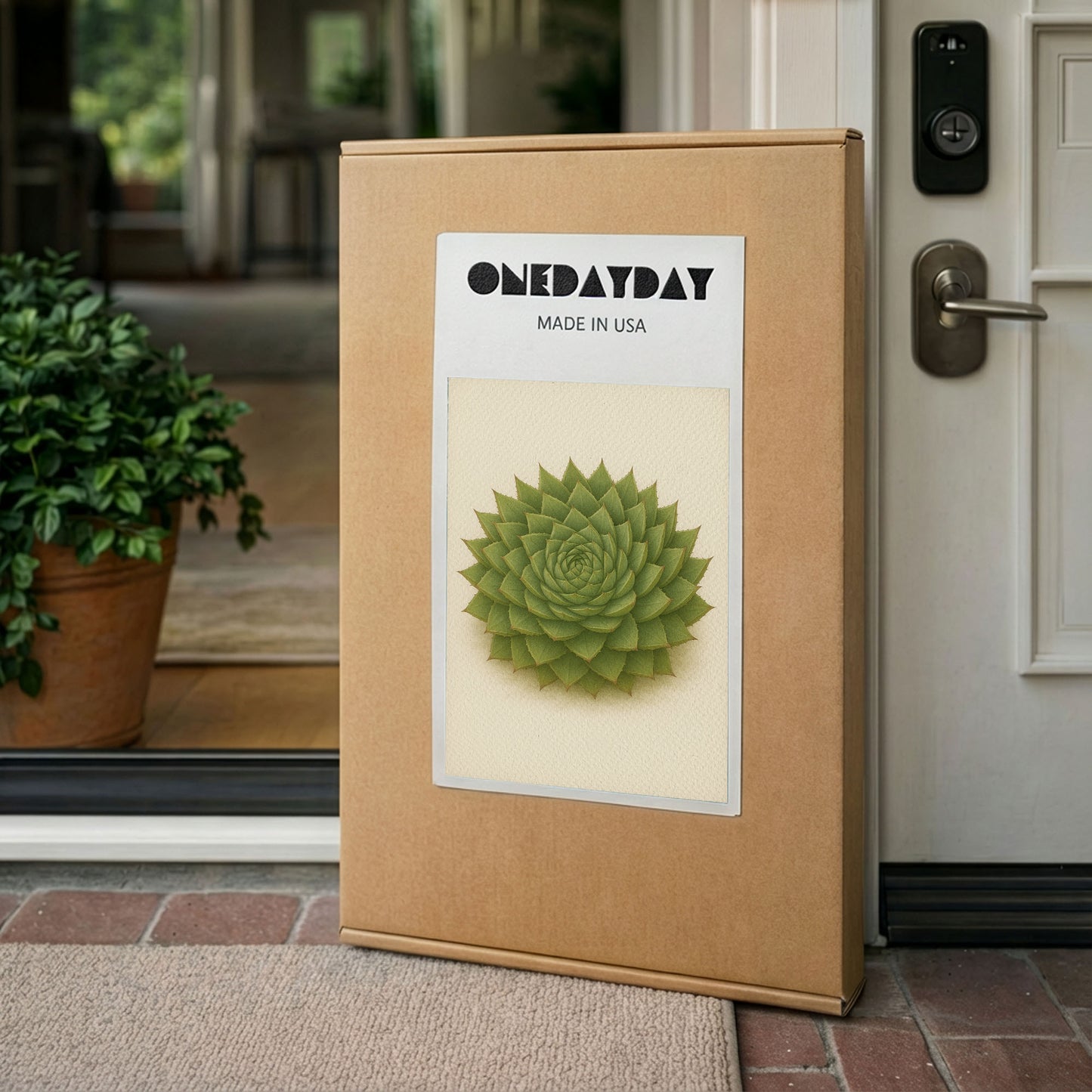 Succulent Rosette Illustration - Sculptural Botanical Canvas Wall Art