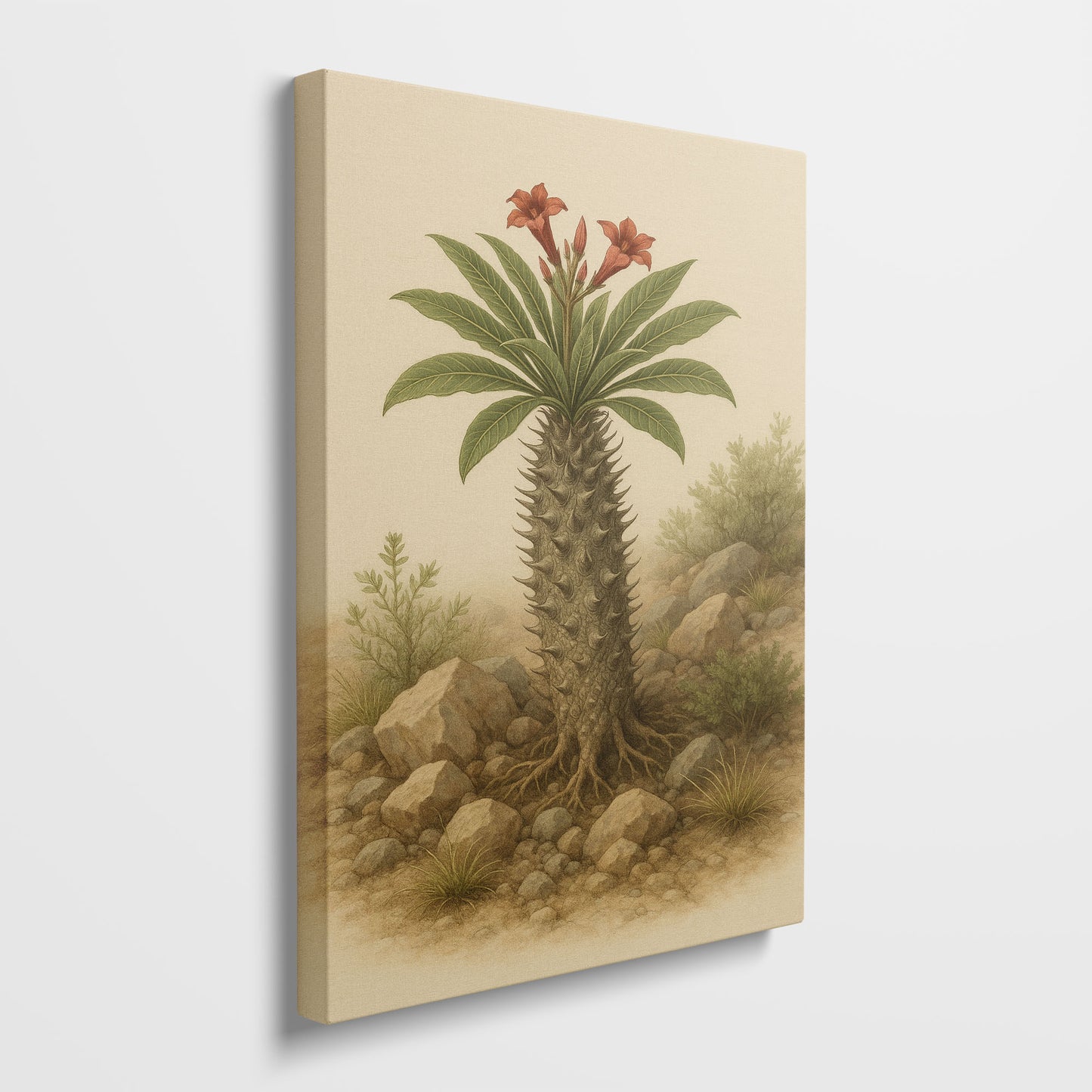 Pachypodium namaquanum – Desert Botanical Canvas Wall Art