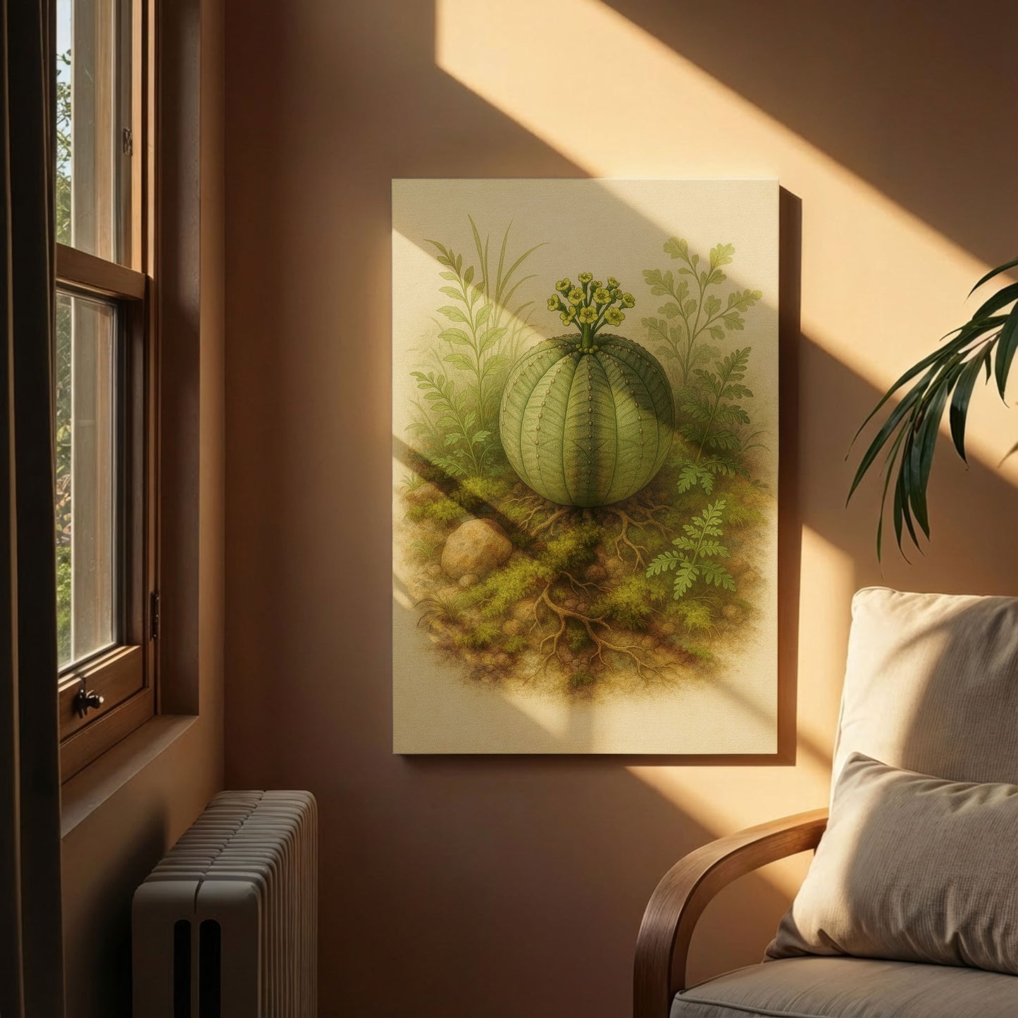 Euphorbia obesa – Desert Botanical Canvas Wall Art