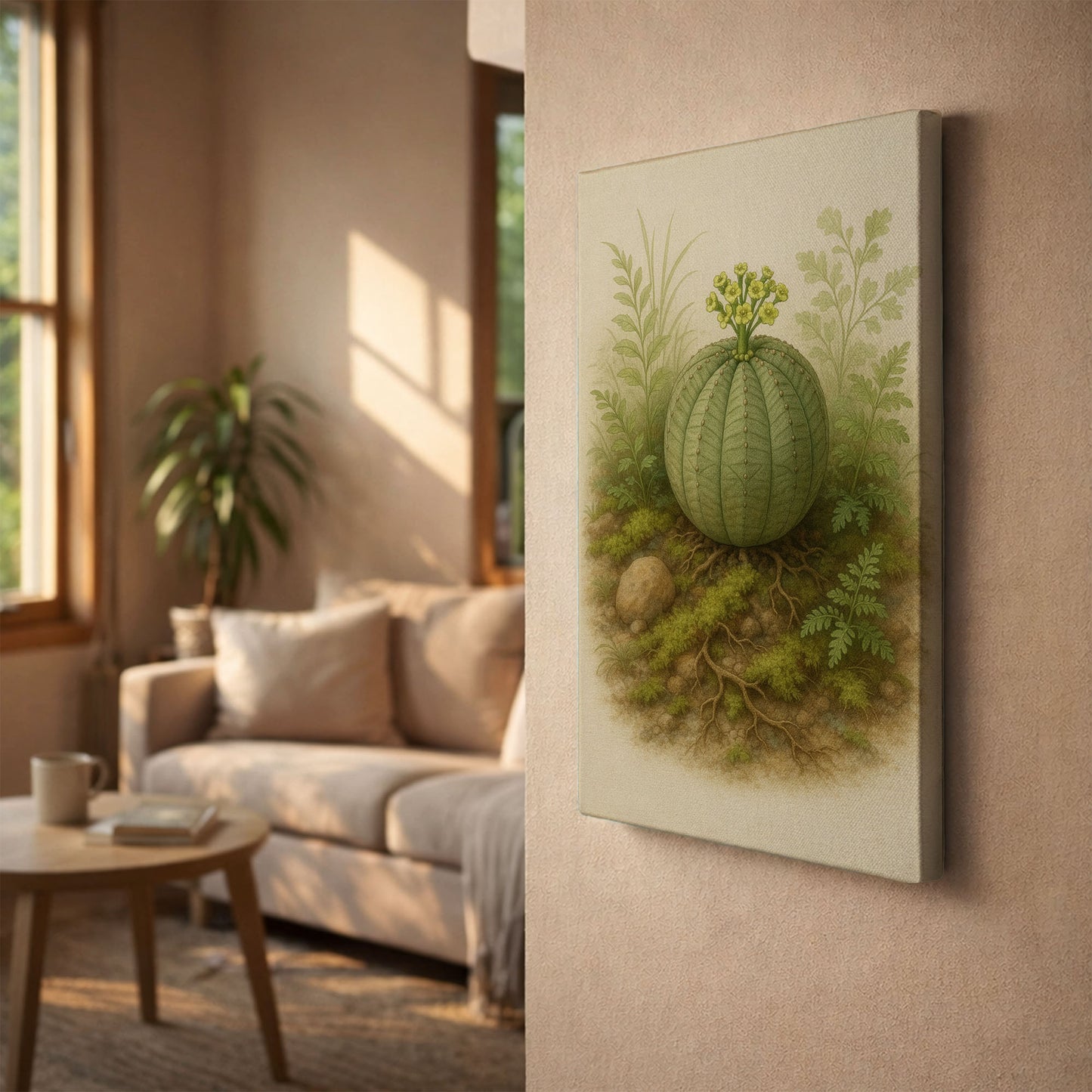 Euphorbia obesa – Desert Botanical Canvas Wall Art