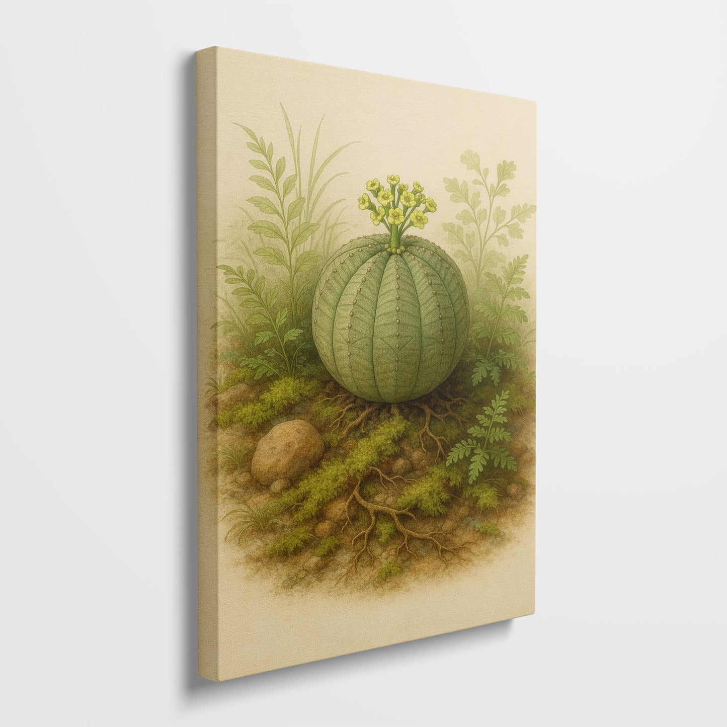 Euphorbia obesa – Desert Botanical Canvas Wall Art