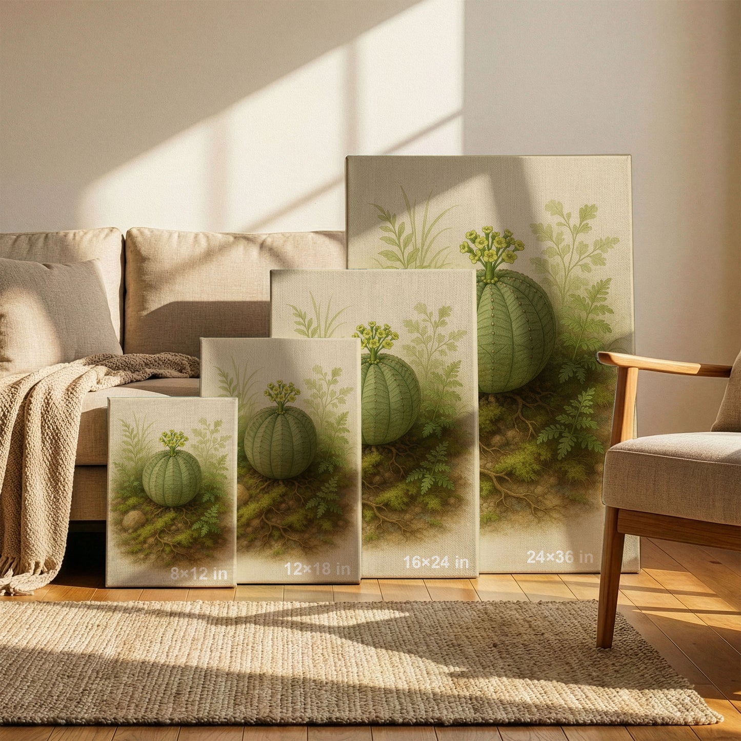 Euphorbia obesa – Desert Botanical Canvas Wall Art