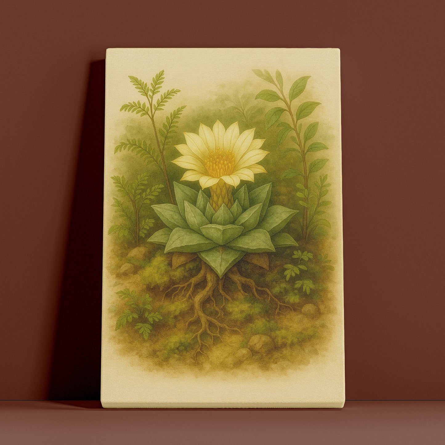 Ariocarpus retusus – Desert Botanical Canvas Wall Art