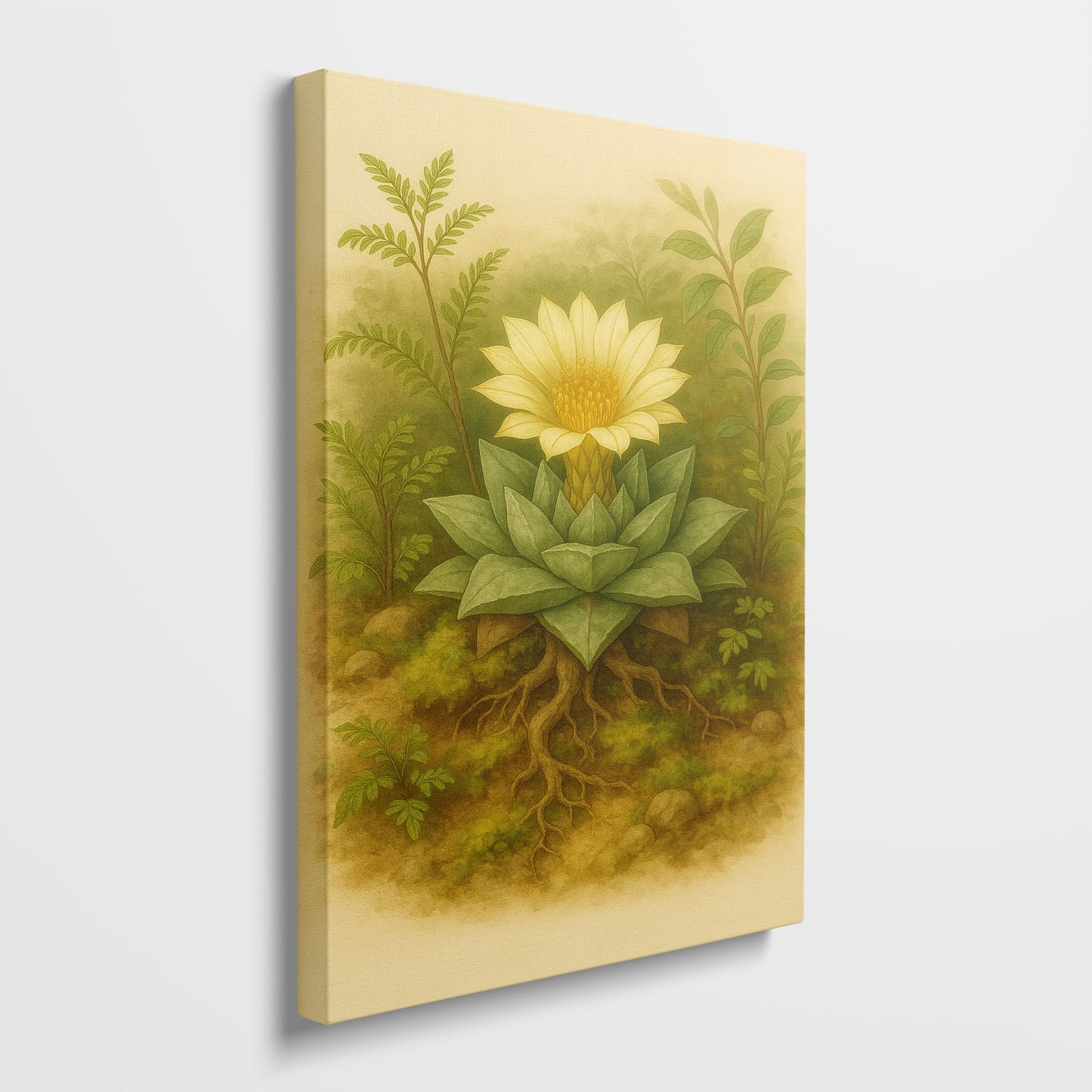 Ariocarpus retusus – Desert Botanical Canvas Wall Art