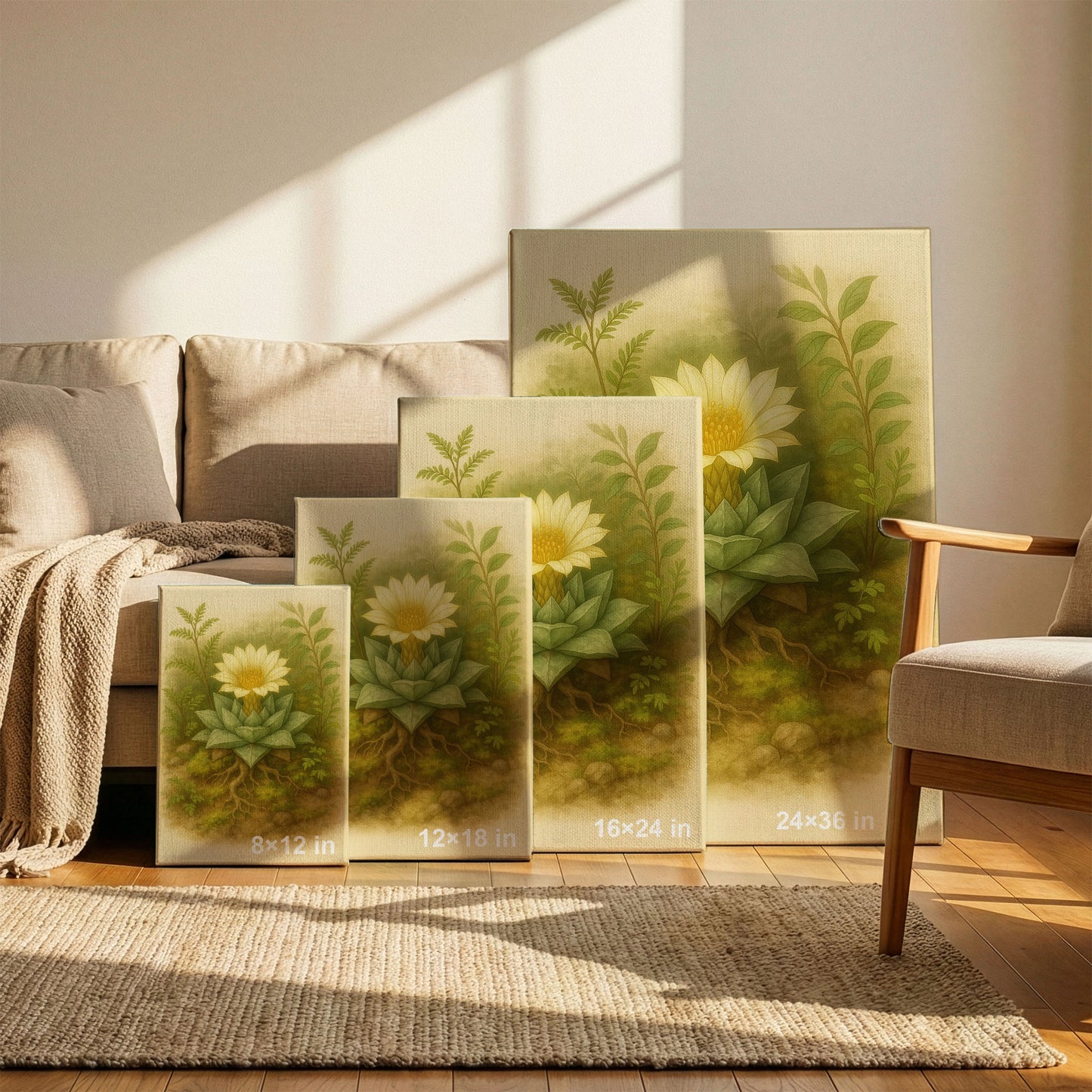 Ariocarpus retusus – Desert Botanical Canvas Wall Art