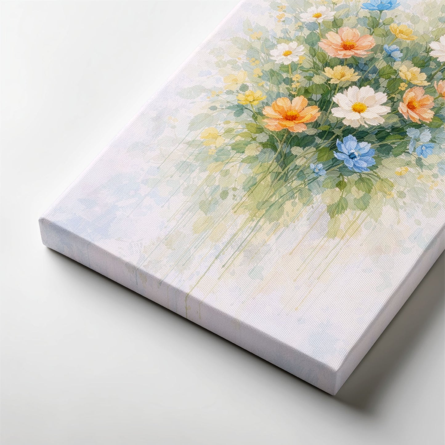 Wildflower Floral Canvas Wall Art – Soft Abstract Garden Painting
